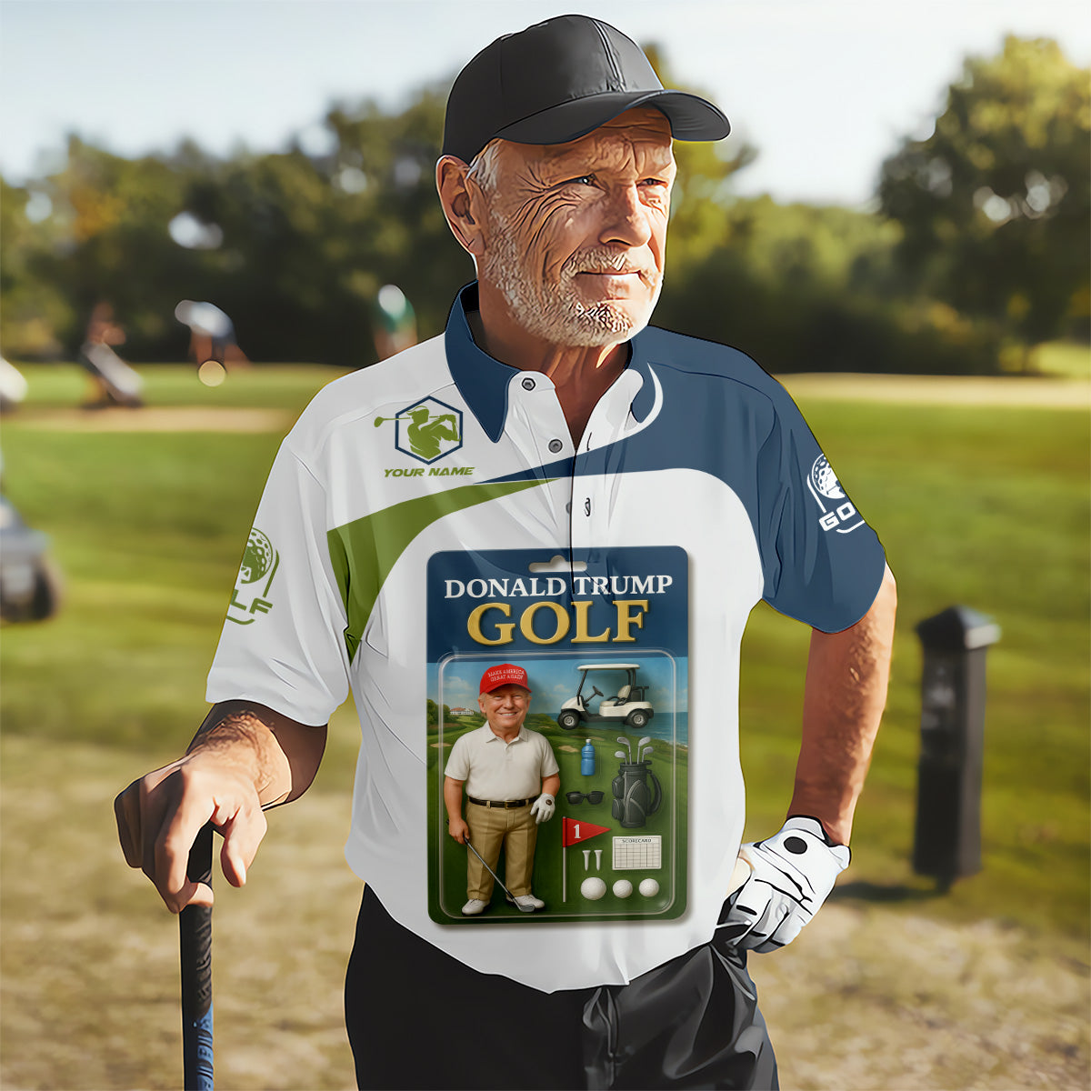 Trump Golfing Custom Men's Golf Polo Shirt, Golfing Apparel, Gift For Golfers