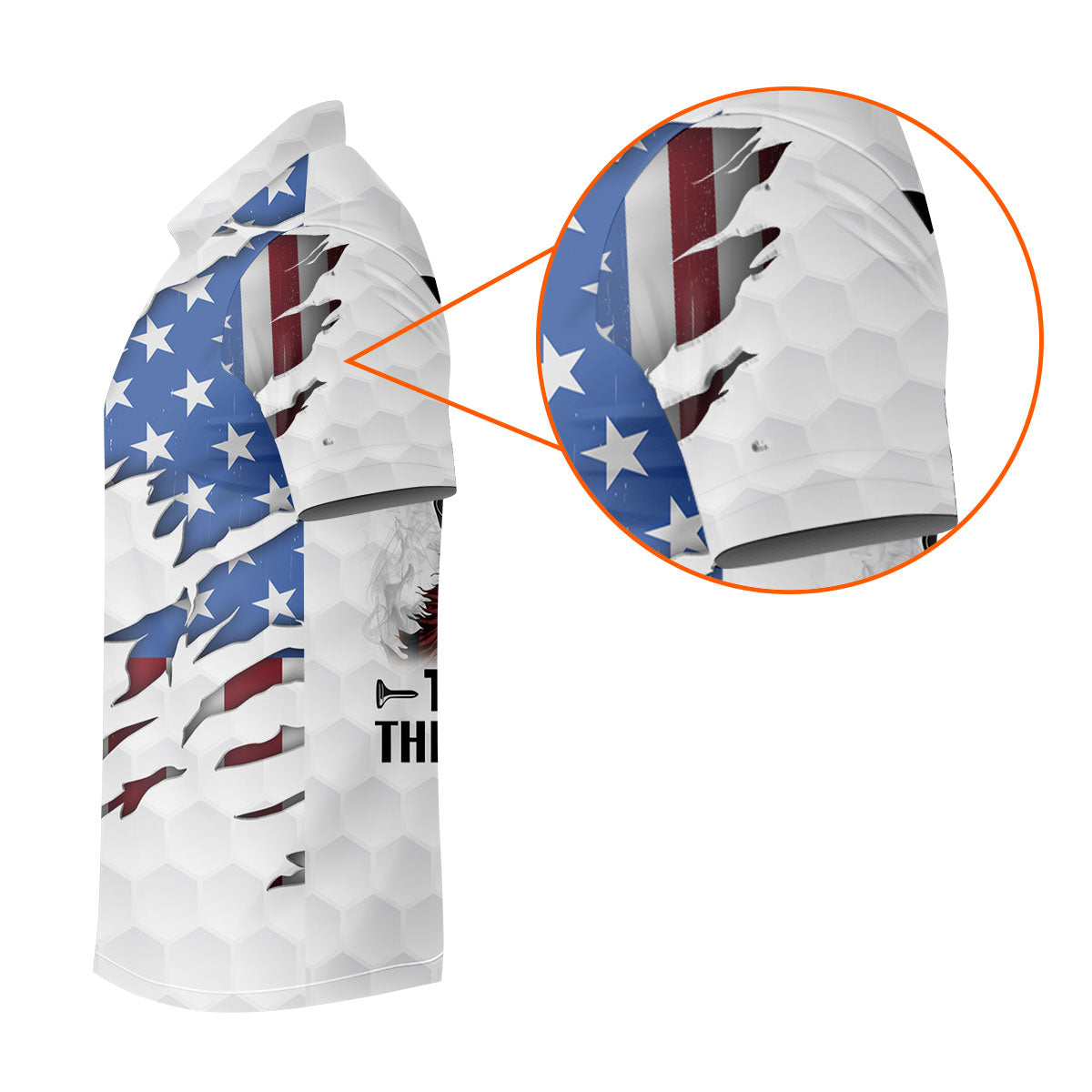 America Skeleton Golf Polo Shirt, Golfing Apparel, Golf Clothing, Mens Golf Gift