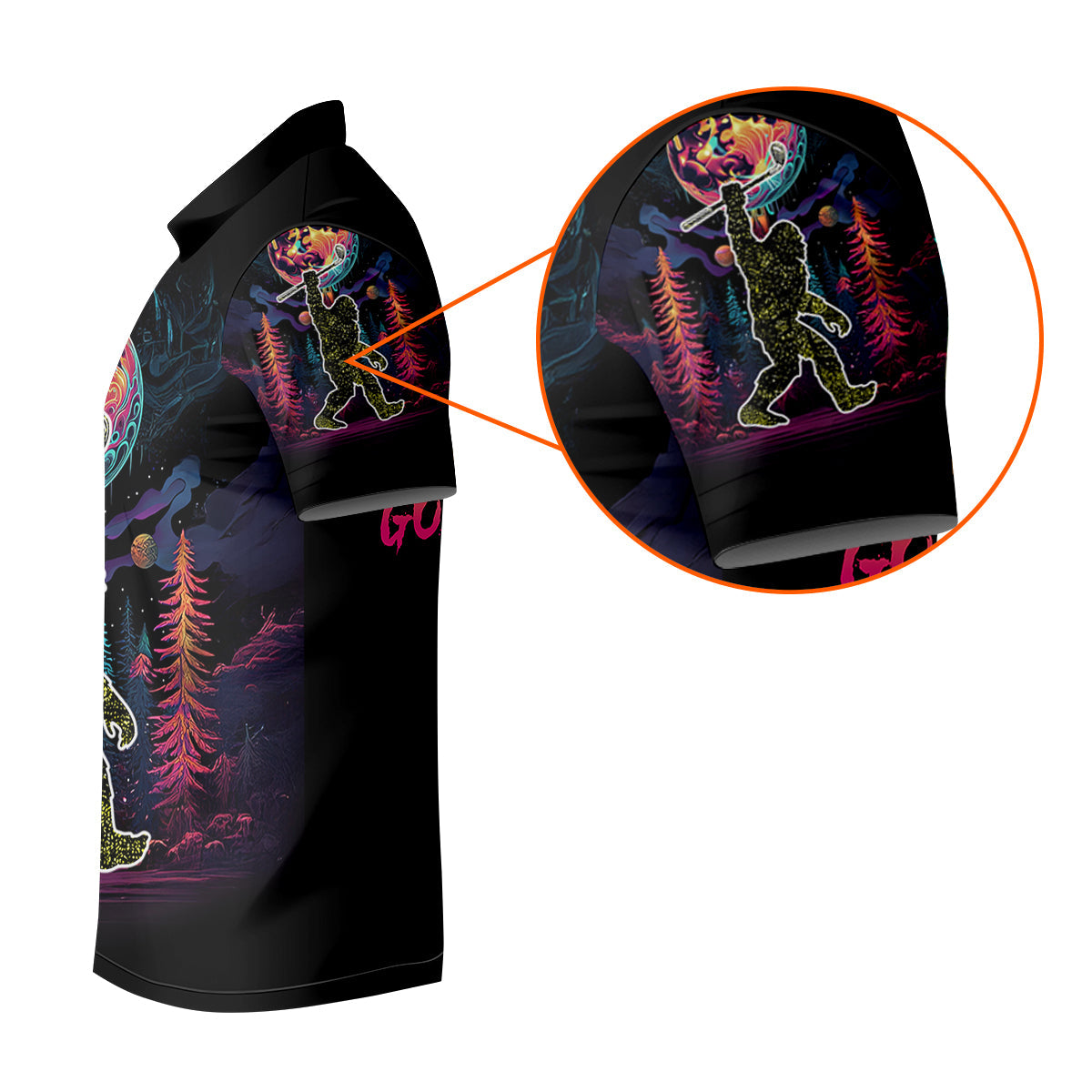 Not All Who Wander Are Lost Bigfoot Funny Mens Golf Polo Shirt, Funny Golf Shirt, Golf Gift For Him