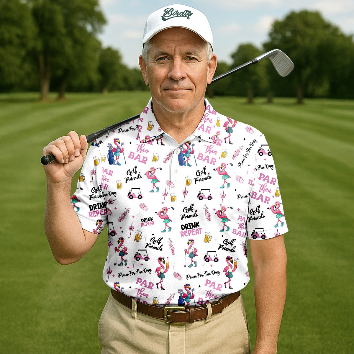 Par Then Bar Flamingo Golf Shirt, Fun Golf Shirts Mens, Golf Hoodie Mens, Matching Golf Shirts