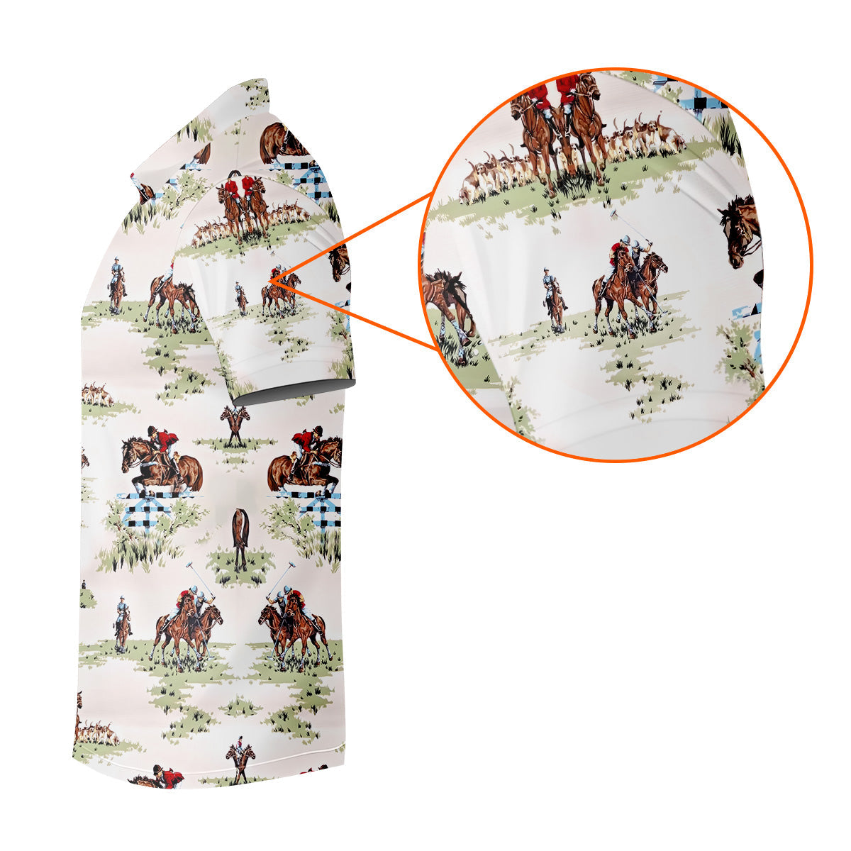 Equestrian Theme Mens Golf Polo Shirts, Unique Gift For Golfer, Golf Accessories For Men