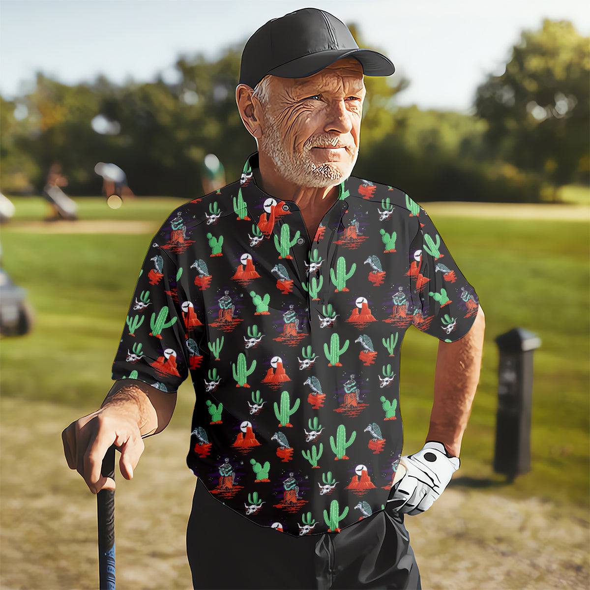 Funny Golf Polo Shirt For Men, Skull Golf Shirt, Dad Golf Gift