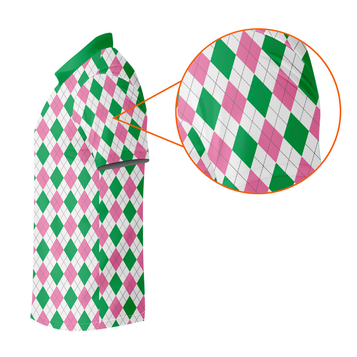 Green Pink Argyle Sleeveless Womens Golf Shirts, Ladies Pink Golf Shirt, Womens Golf Polo Shirts, Womens Golf Tops