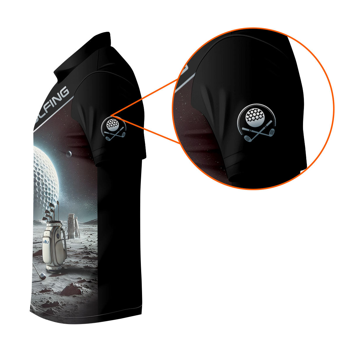 Outer Space Personalized Funny Men's Golf Polo Shirt, Christmas Golf Gift