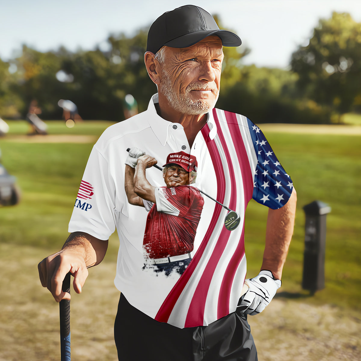 Make Golf Great Again Men's Golf Polo Shirt, Trump Funny Golf Shirt, Christmas Golf Gift