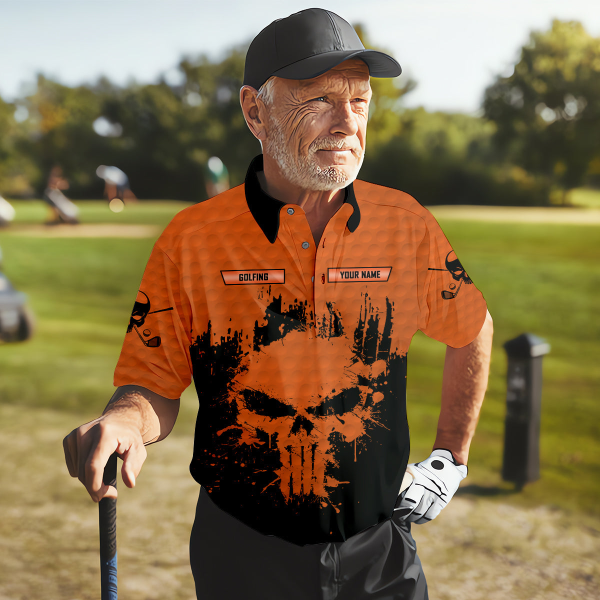 Golf Saved Me From Being A Porn Star Now I'm Just A Swinger Custom Skull Golf Polo Shirt, Dad Golf Gift