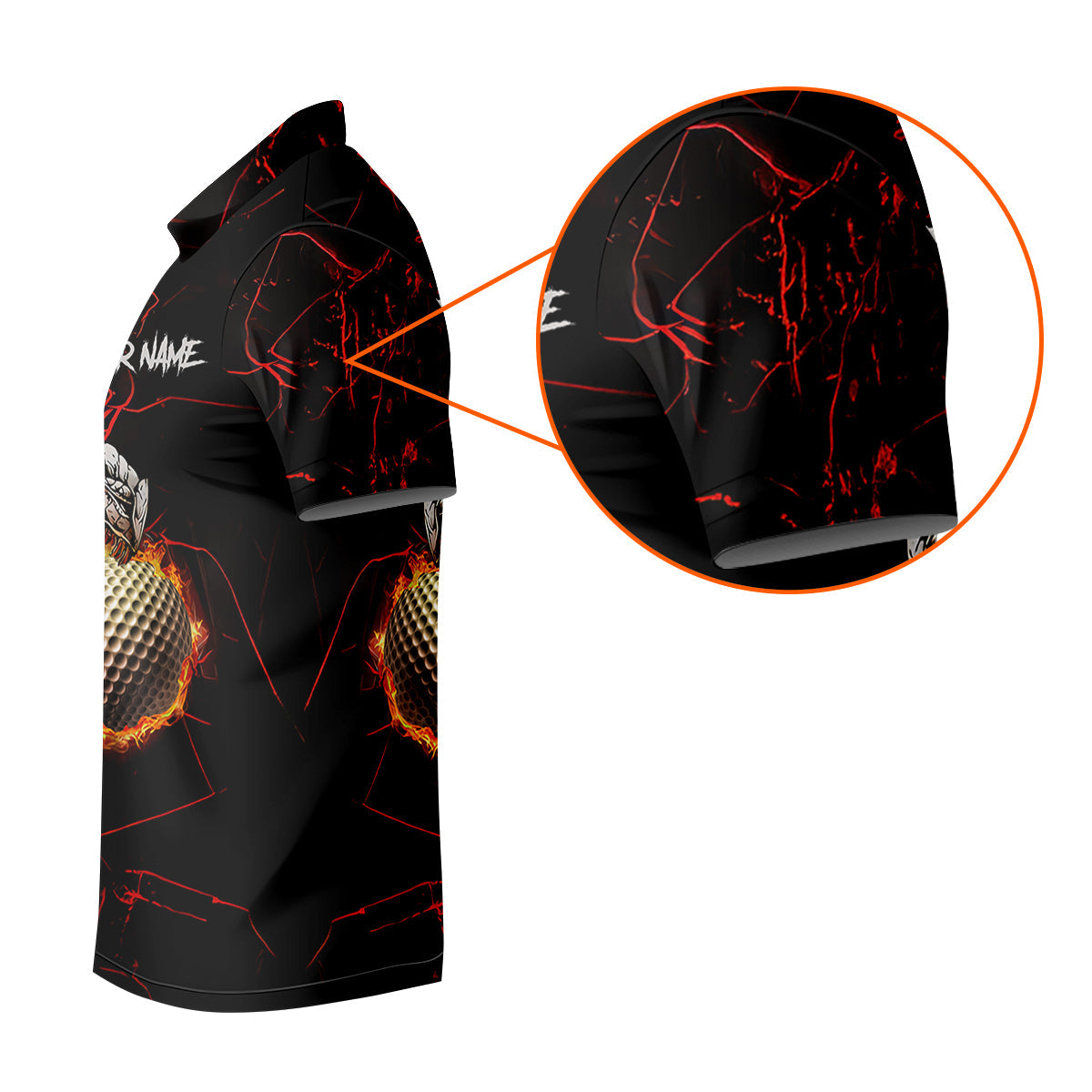 Flaming Dragon Custom Golf Polo Shirt, Dad Golf Gift, Golf Lover Gifts