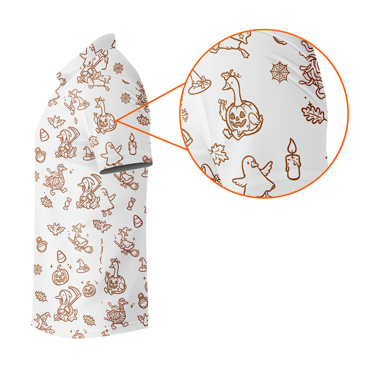 Goose Halloween, Doodle Pattern, White Golf Shirt, Mens Funny Golf Shirts, Long Sleeve Golf Shirts, Men Golf Polo