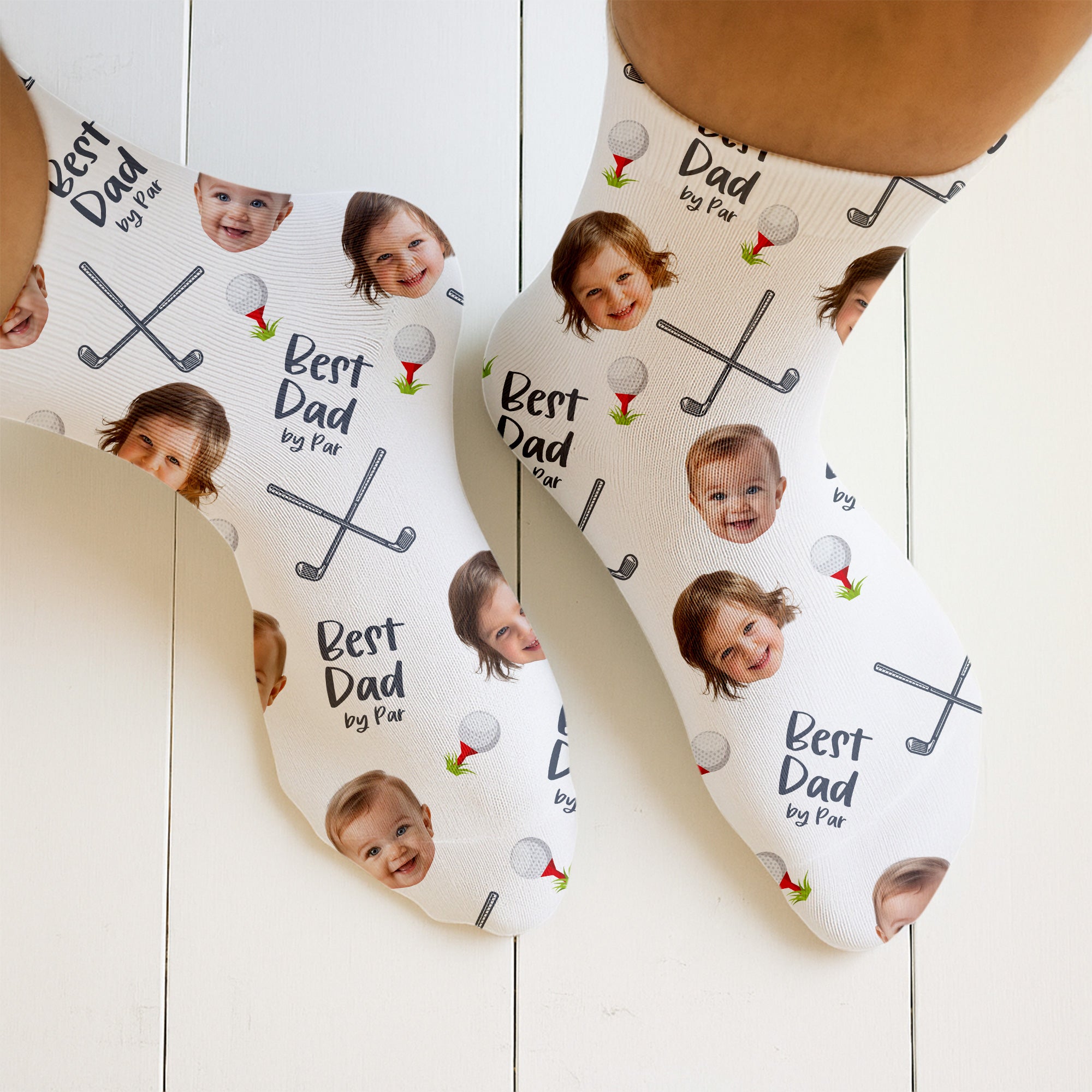 Best Dad By Par Socks,  Custom Face Socks, Funny Golf Socks, Fun Socks For Men, Christmas Golf Gift