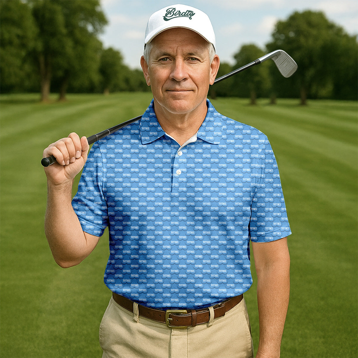 Funny Boob Golf Shirt, Mens Golf Polo Shirts, Fun Golf Shirts For Men, Hilarious Golf Shirts