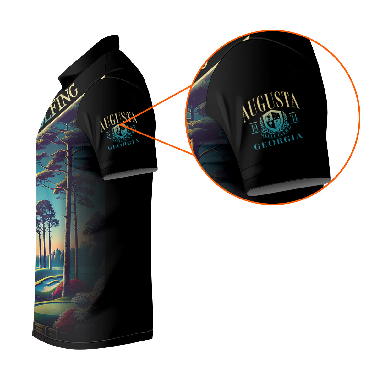 Custom Augusta Georgia Hogan Bridge Men's Golf Polo Shirt, Golfing Apparel, Golf Gifts For Men