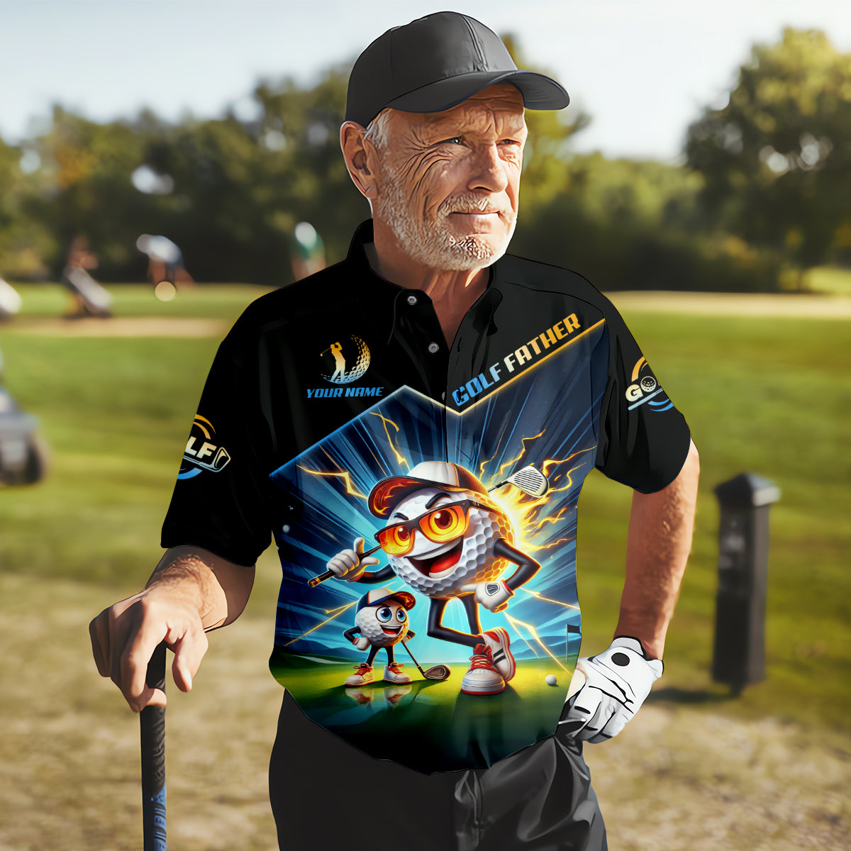 Best Dad By Par Golf Father Custom Men's Golf Polo Shirt, Funny Golf Shirt, Christmas Golf Gift