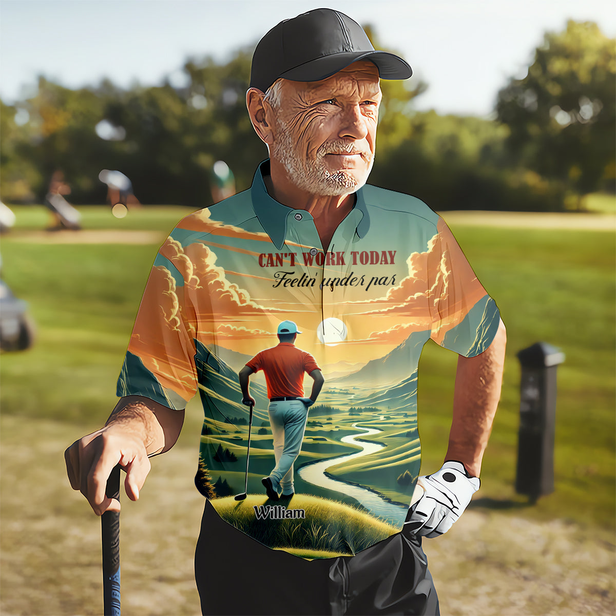 Can't Work Today Feelin' Under Par Custom Funny Golf Polo Shirt, Dad Golf Gifts