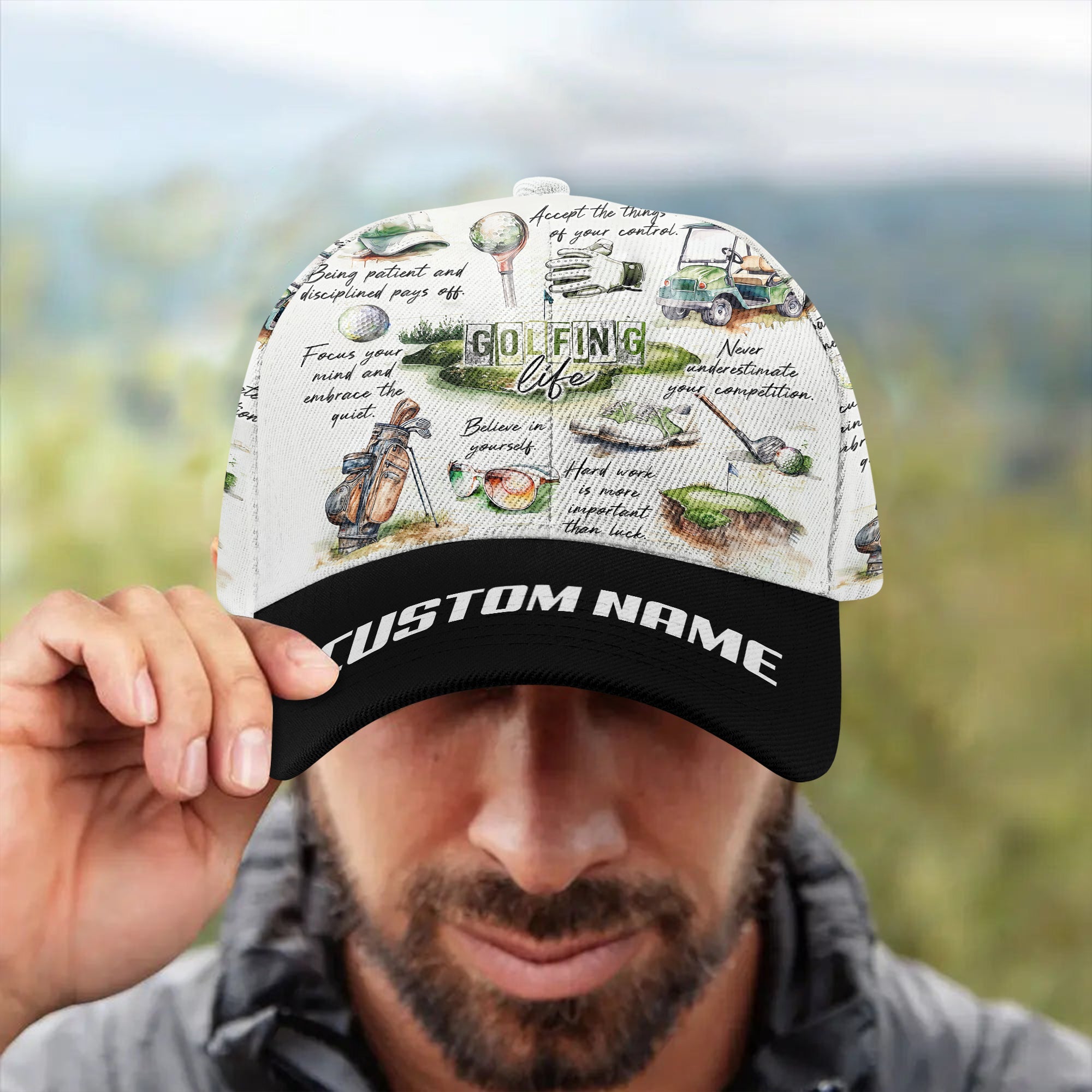 Custom Golfing Life Golf Cap, Funny Golf Hat, Christmas Golf Gift