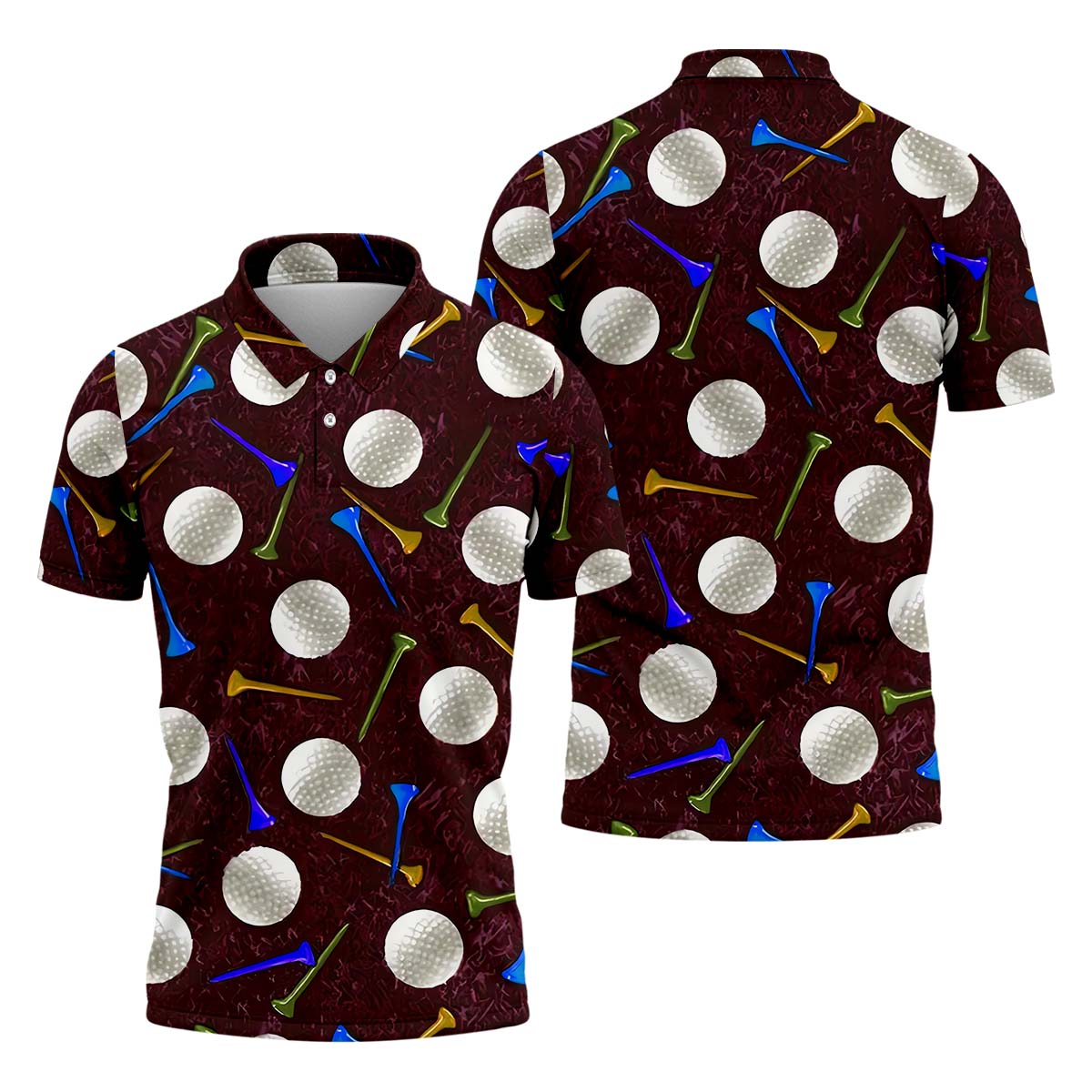 Golf Balls Men's Golf Polo Shirt, Funny Golf Shirt, Golf Gifts For Dad