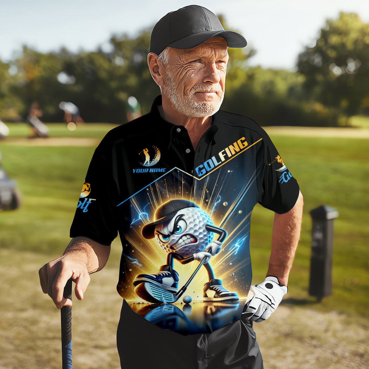 I Was One Under Today Custom Men's Golf Polo Shirt, Funny Golf Shirt, Dad Golf Gift