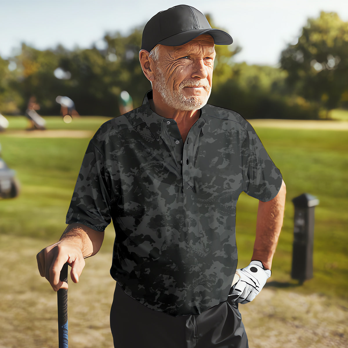 Camouflage Golf Polo, Golfing Apparel, Men Golf Gift, Camouflage Golf Shirt