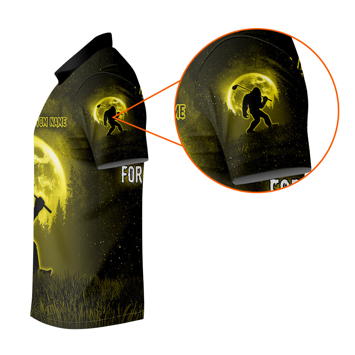 Custom Bigfoot Golf Polo Shirt, Mens Golf Gift, Funny Golf Shirt, Golf Gift For Dad