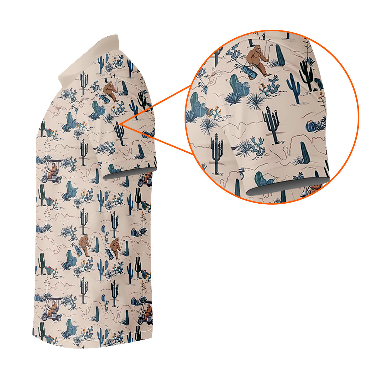 Bigfoot On The Green Men's Golf Polo Shirt, Funny Golf Shirt, Men Golf Gifts