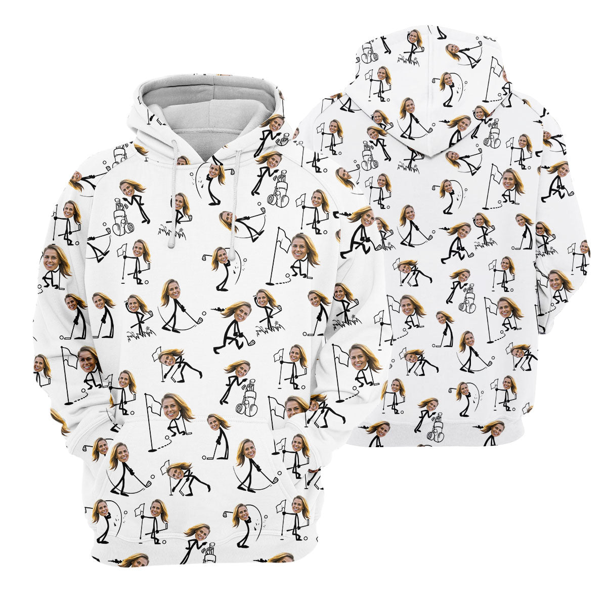 Funny Stick Women Golf Polos, Custom Face Golf Shirt, Funny Golf Shirts For Women, Ladies Golf Clothes