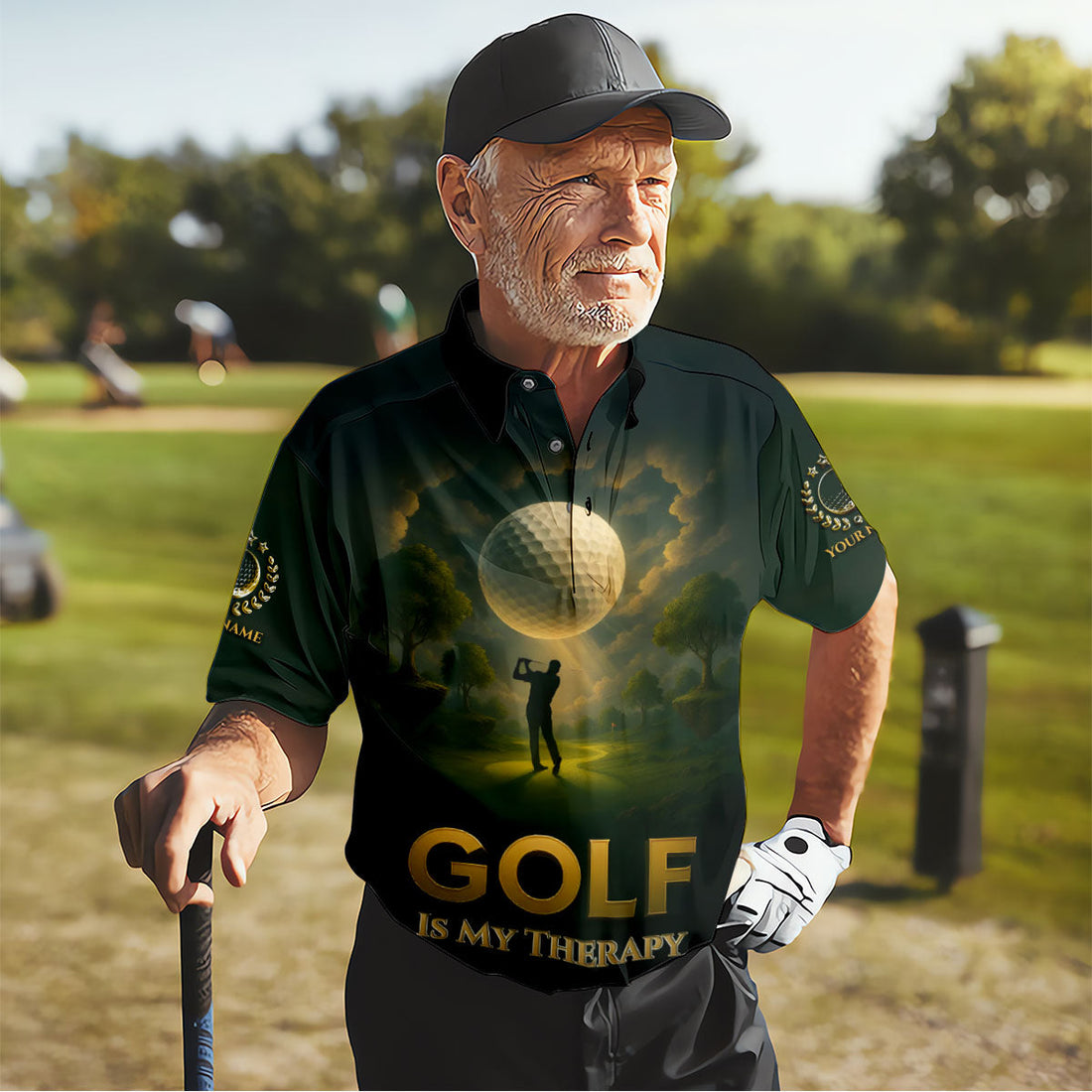 Golf Is My Therapy Cool Golf Polos, Golf Shirts For Men, Personalized Golf Ball Hoodies For Men, Customized Golf Polos