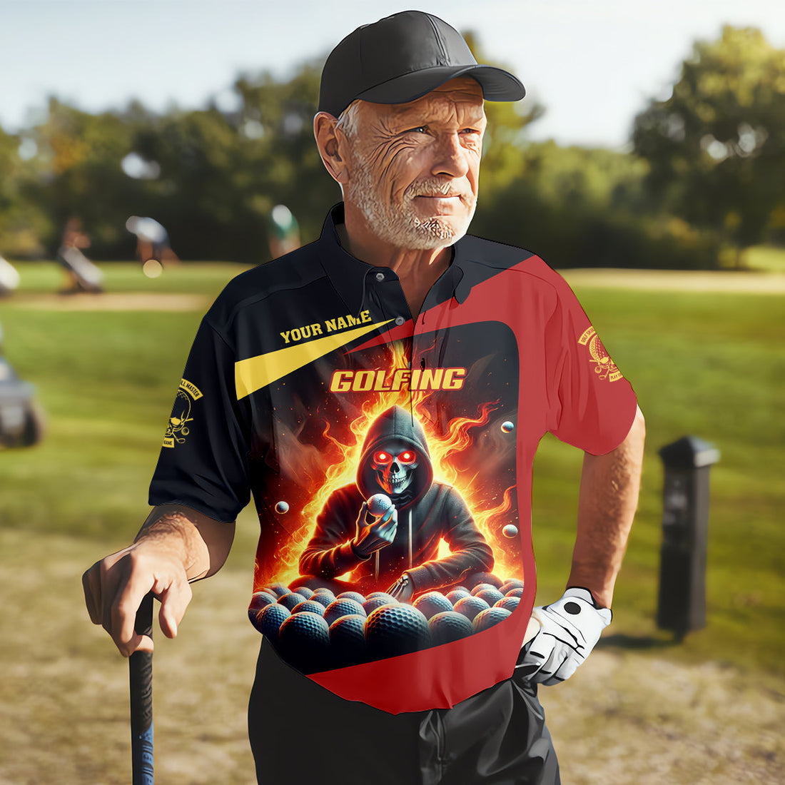 It Takes A Lot of Balls to Golf Like I Do Custom Skull Funny Golf Polo Shirt, Dad Golf Gifts