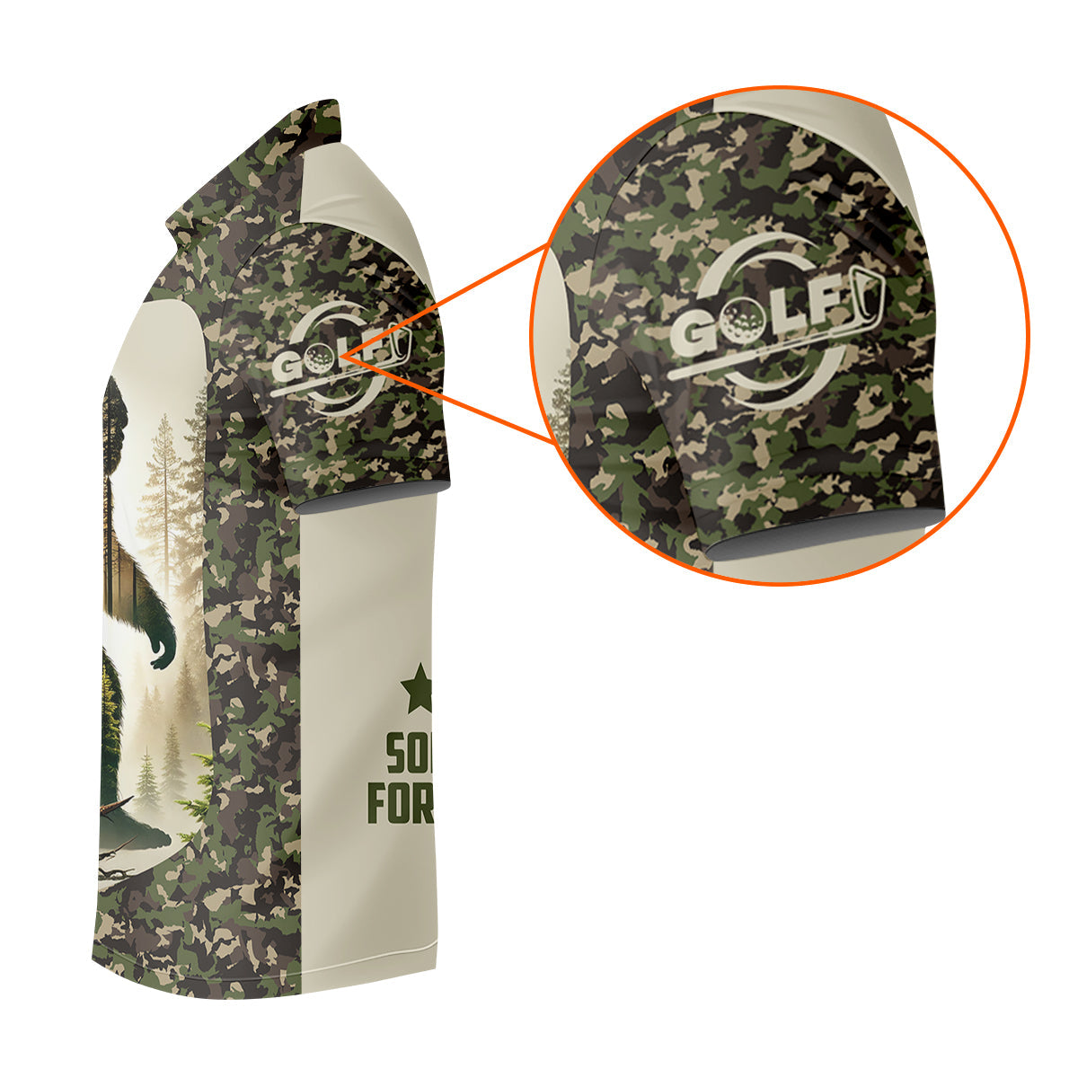 Not All Who Wander Are Lost Bigfoot Custom Men's Golf Polo Shirt, Golfing Apparel, Golf Gifts For Men