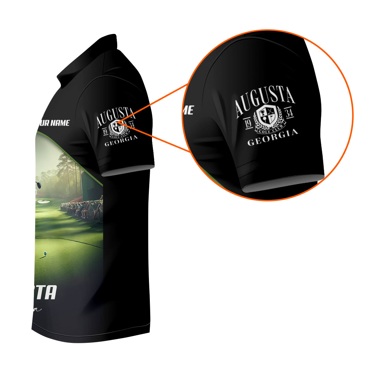 Augusta Georgia Custom Men's Golf Polo Shirt, Funny Golf Shirt, Gift For Golfers