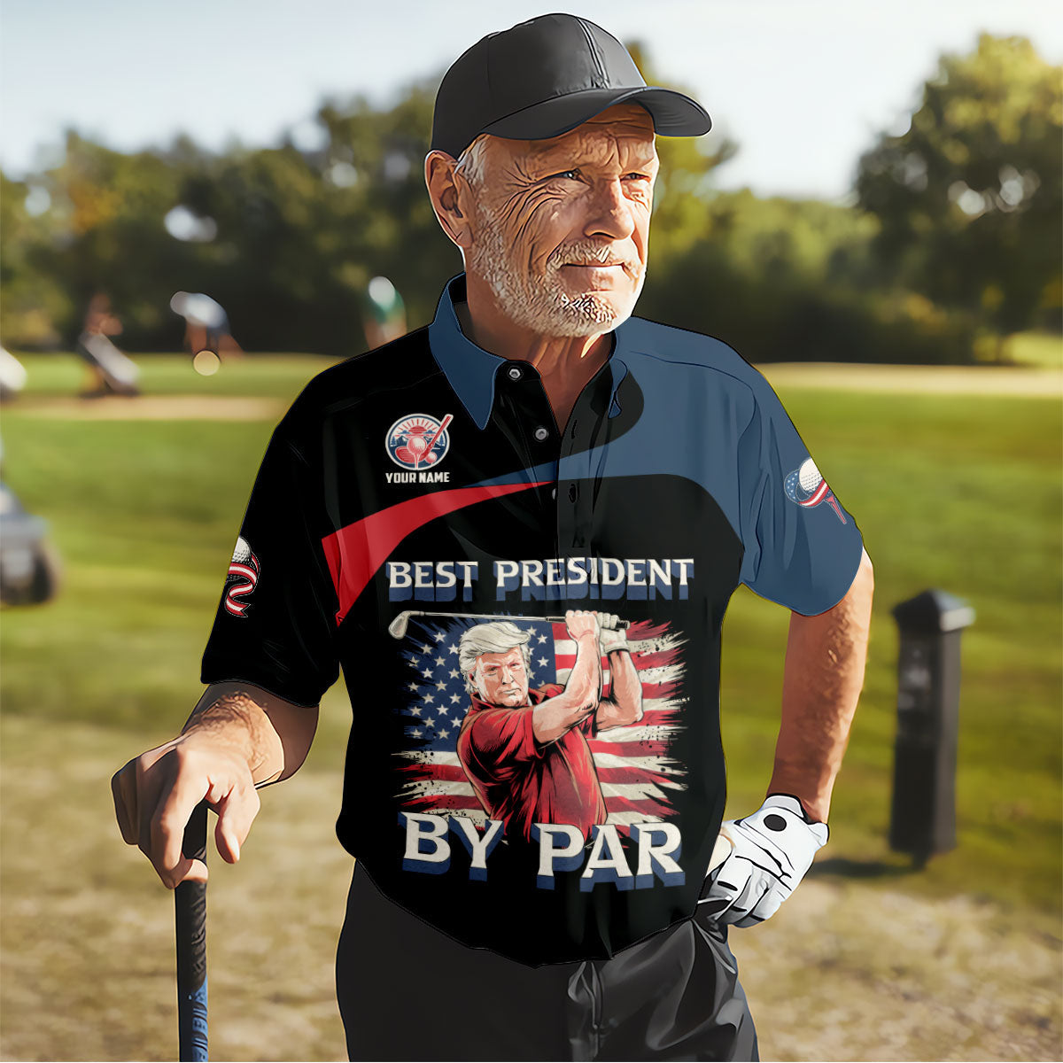 Funny Best President By Par Customize Golf Shirts For Men, Golf Clothes Men, Men Golf Gifts