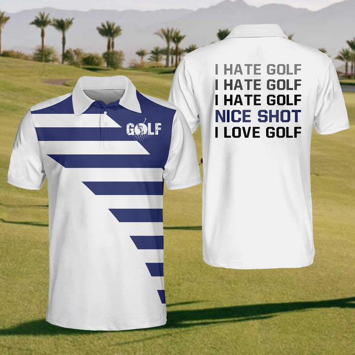 Love/Hate Golf Polo Shirt, Mens Goft Shirt, Funny Golf Shirt