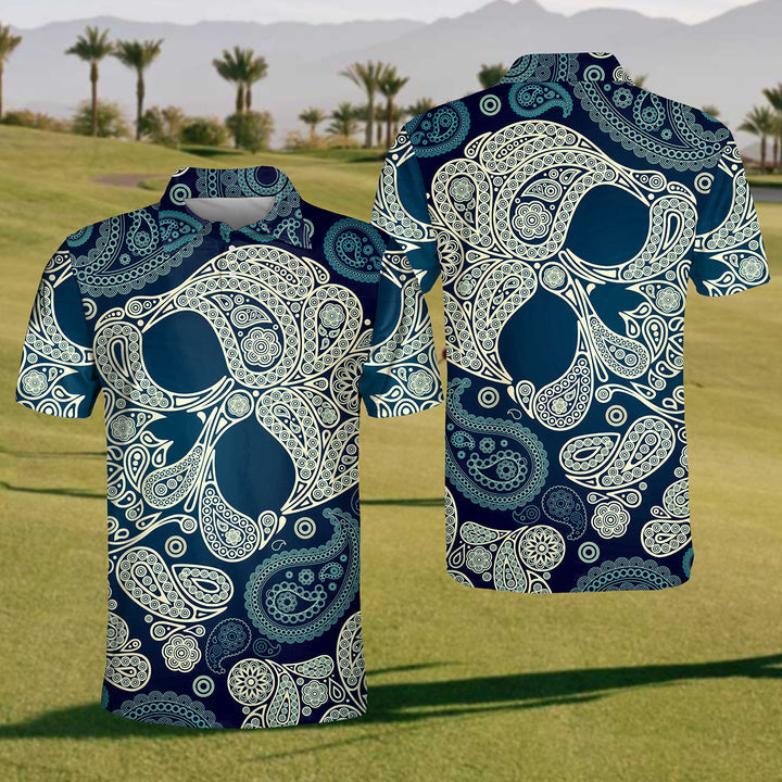 Phantom Skull Mens Golf Polo Shirt, Mens Goft Shirt, Gift For Golf Lovers
