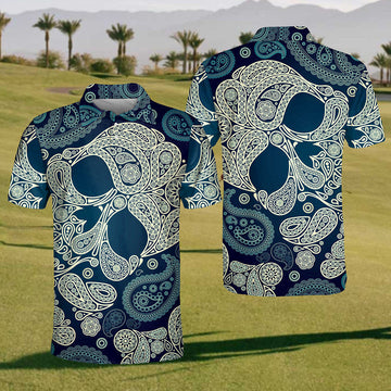 Phantom Skull Mens Golf Polo Shirt, Mens Goft Shirt, Gift For Golf Lovers