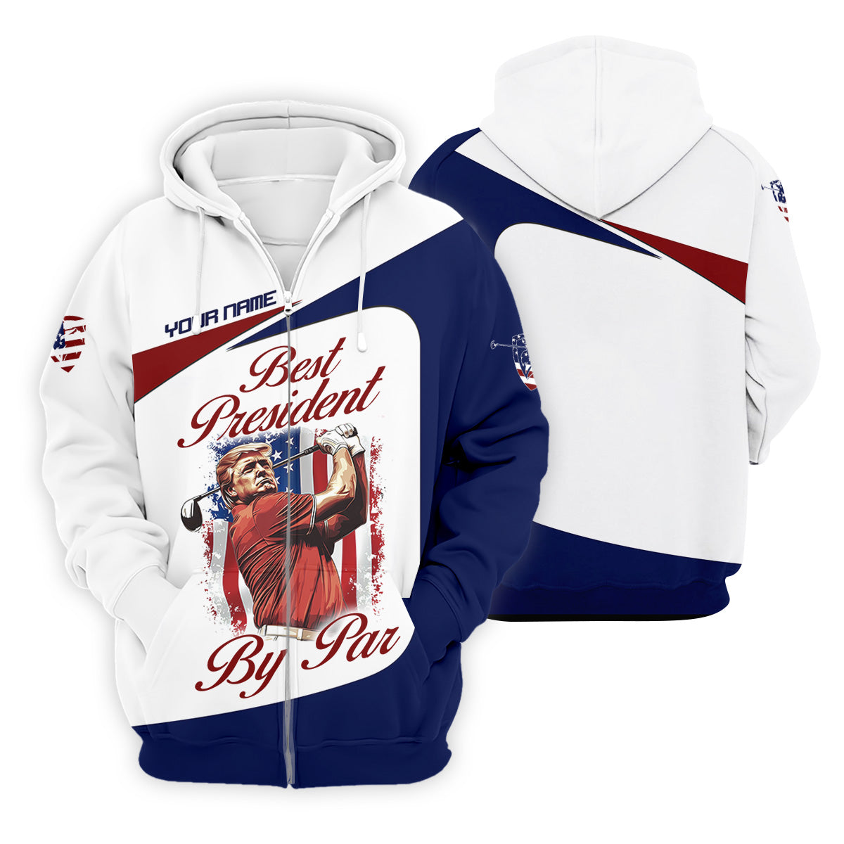 Trump Best President By Par Custom Funny Golf Polo Shirt For Men, Christmas Golf Gift