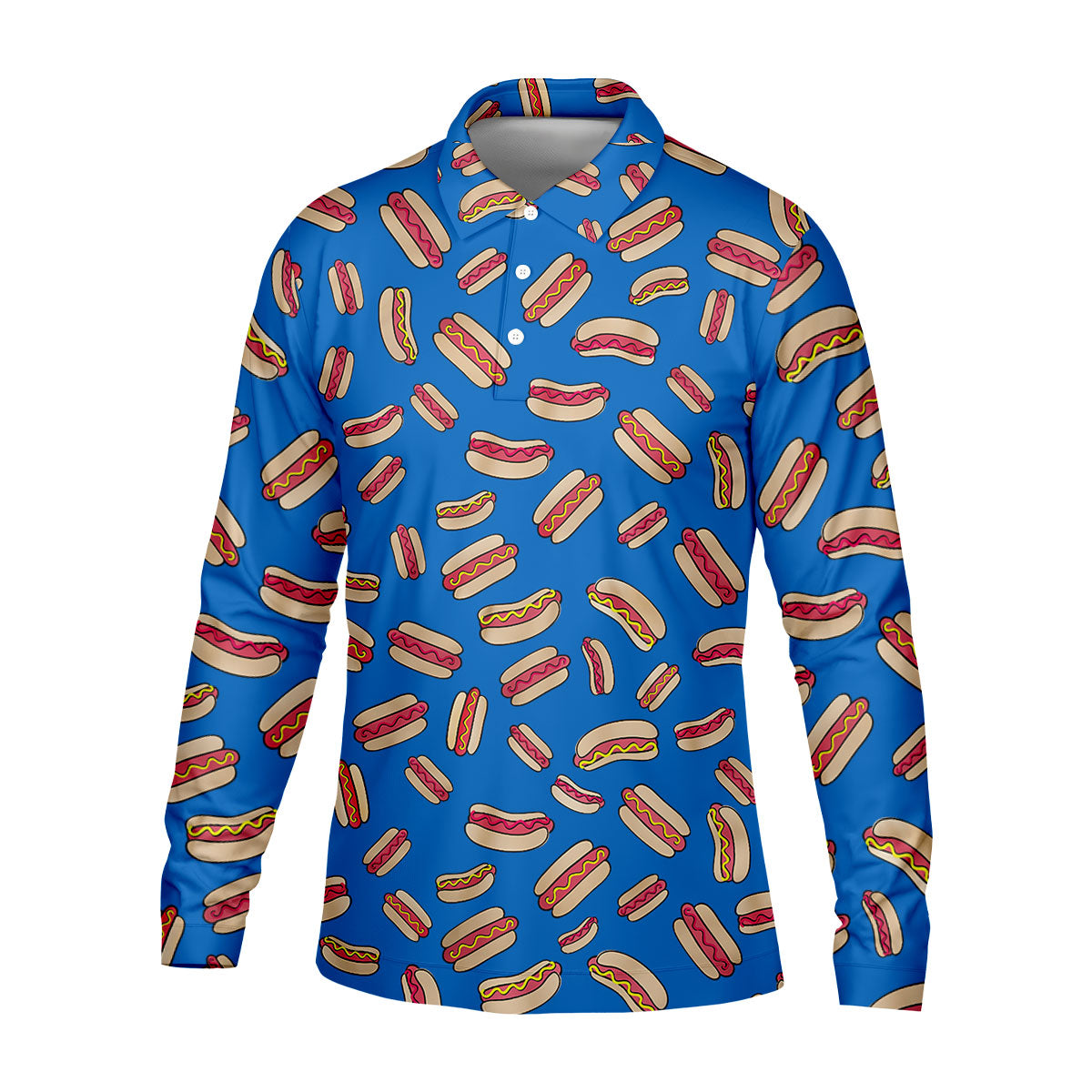 Men's Golf Polo Shirt, Hotdog Funny Golf Shirt, Dad Golf Gift