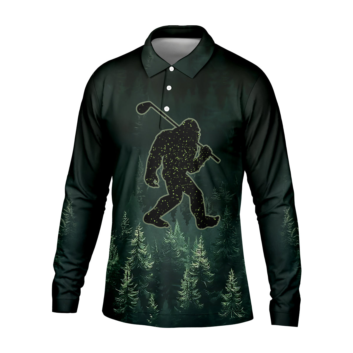 Where Did My Golf Ball Go Bigfoot Men's Golf Polo Shirt, Funny Bigfoot Golf Shirt, Dad Golf Gift