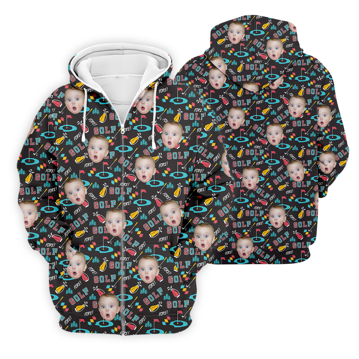 Custom Shirts With Faces, Funny Golf Polo Shirt, Gifts For The Golfing Dad, Golf Gift For Dad