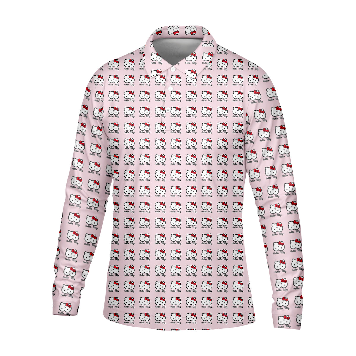 Kity Cat Funny Men's Golf Polo Shirt, Dad Golf Shirt, Christmas Golf Gift