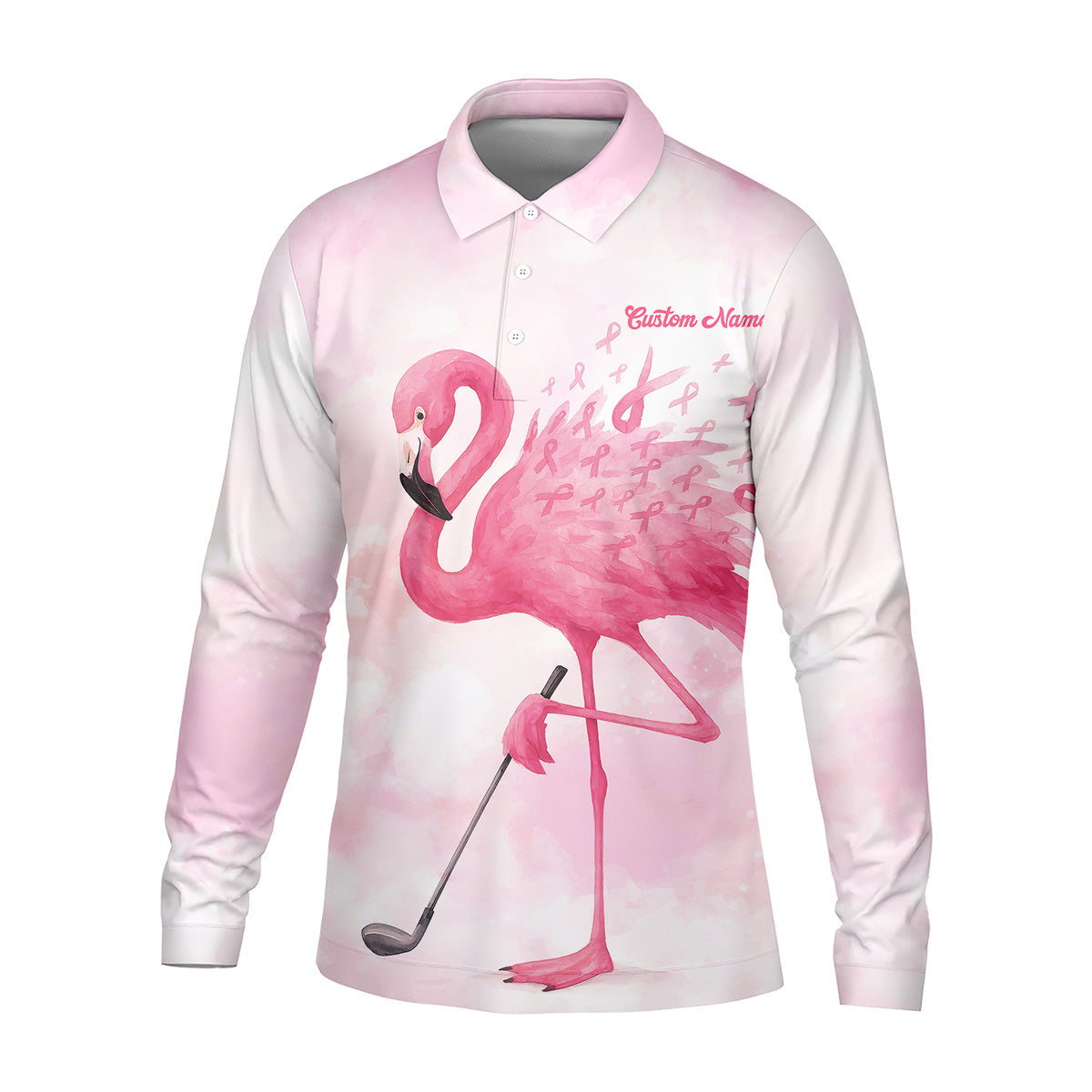 In October We Wear Pink Golf Shirt, Breast Cancer Awareness Shirts, Men Golf Polo Shirt, Golf Gift For Men