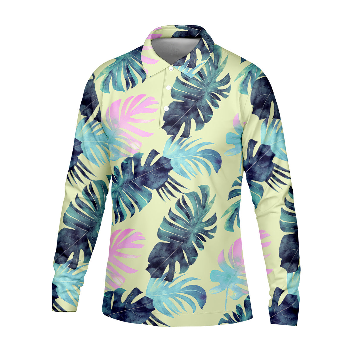 Tropical Palm Leaves Golf Tops For Men, Mens Golf Polo Shirts, Unique Gift For Golfer, Golfing Apparel