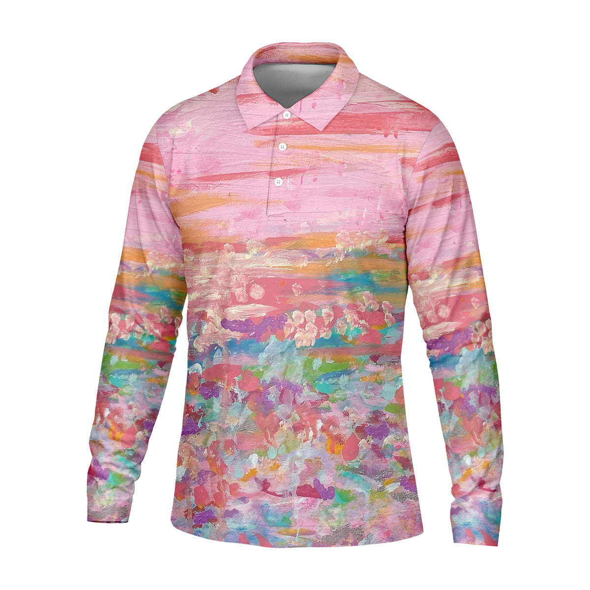 Ombre Colorful Breast Cancer Golf Shirt, Mens Pink Golf Polo, Matching Golf Shirt, Golf Gift For Men