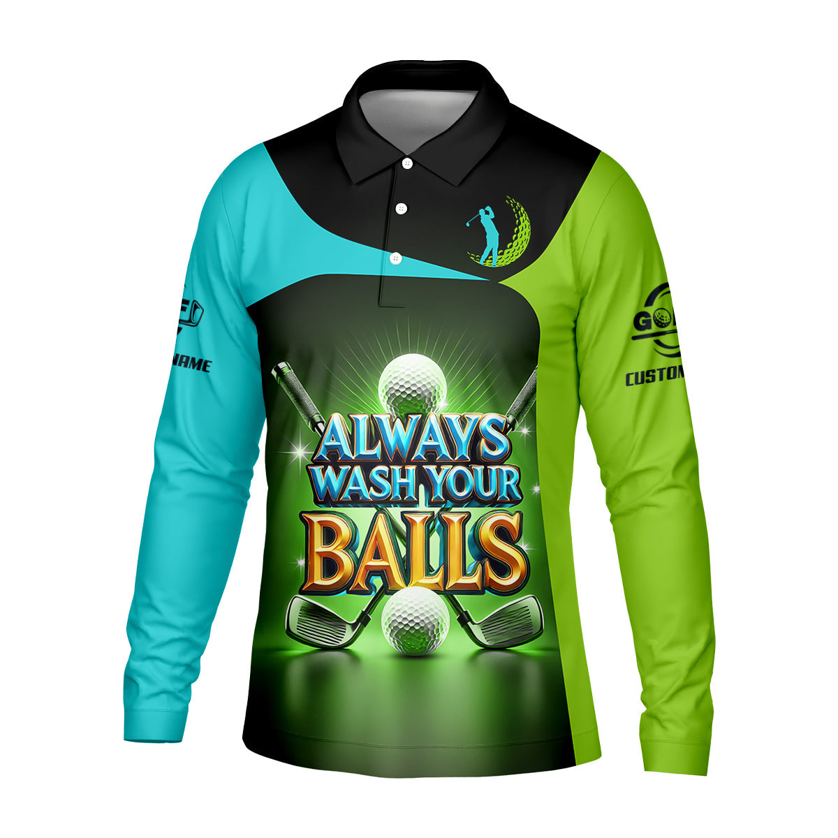Always Wash Your Balls Custom Golf Polo Shirt, Funny Golf Shirt, Mens Golf Gift