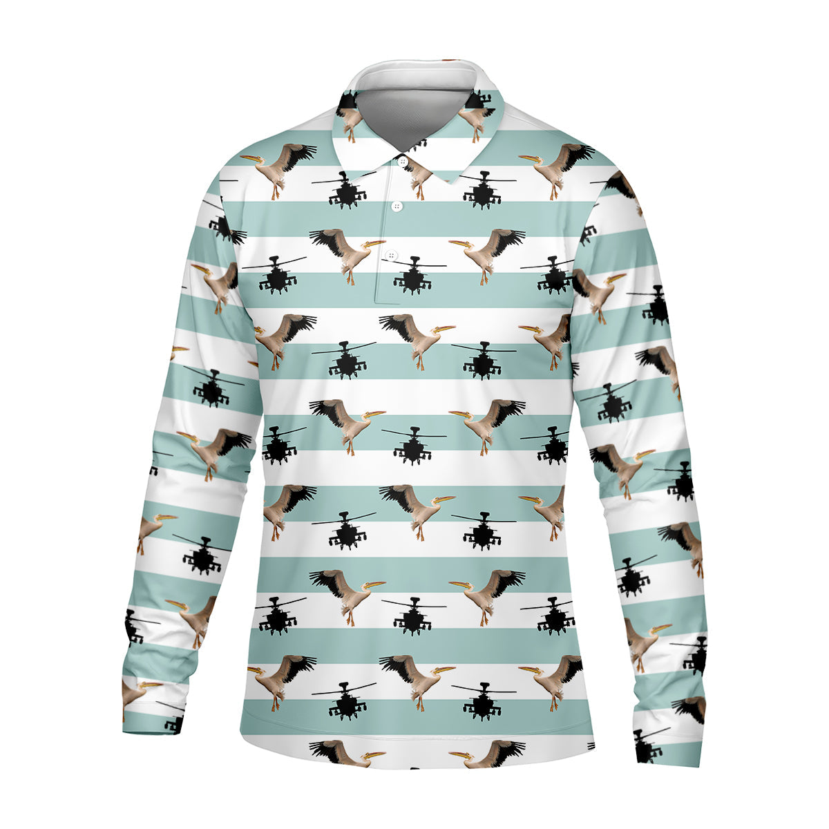 Funny Pelicans Golf Polo Shirt, Mens Golf Gift, Mens Tropical Shirts