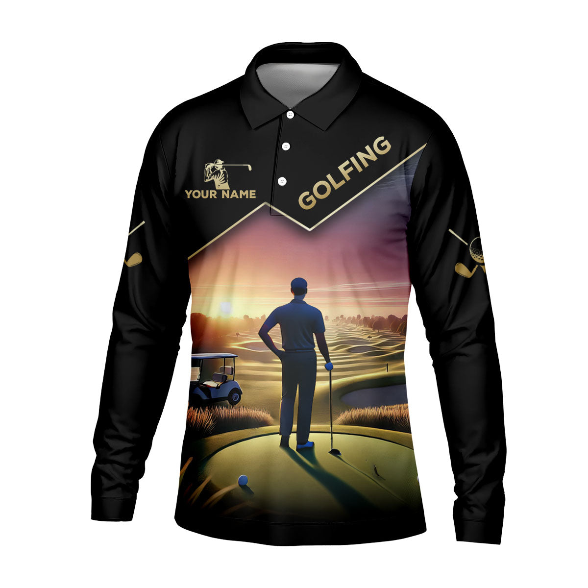 Never Underestimate An Old Man Personalized Men's Golf Polo Shirt, Christmas Golf Gift