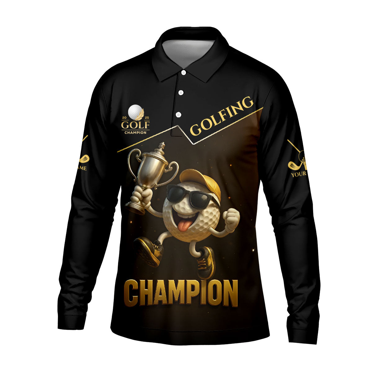 Golf Champion Funny Shirt, Men's Funny Graphic Golf Polo Shirt, Dad Golf Gift