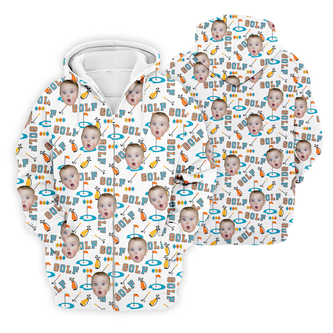Custom Kids Photo Golf Shirt, Funny Golf Polo Shirt, Gifts For The Golfing Dad, Christmas Golf Gift