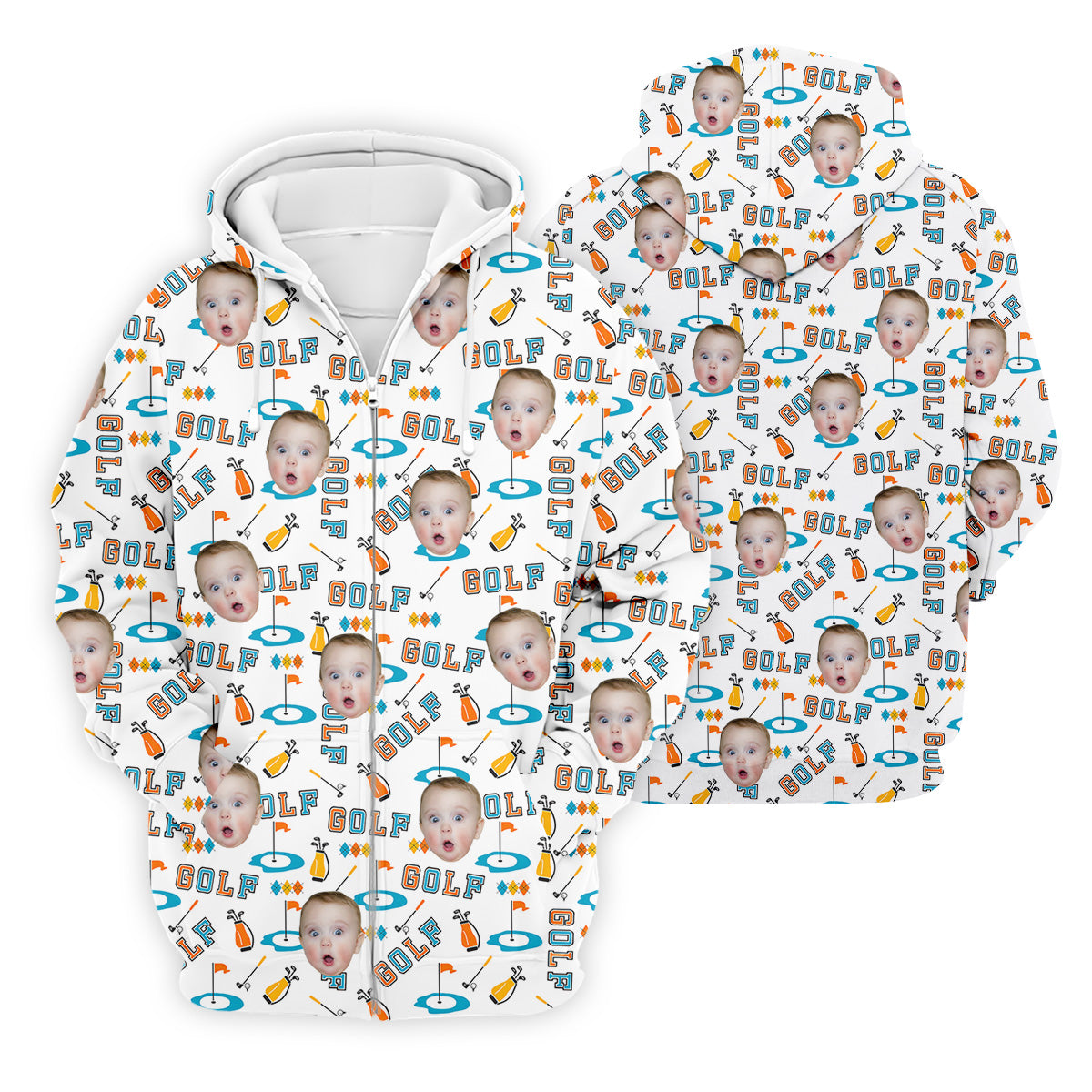 Custom Kids Photo Golf Shirt, Funny Golf Polo Shirt, Gifts For The Golfing Dad, Christmas Golf Gift