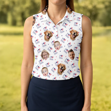 Custom Face Shirt, Womens Golf Polo, Custom Dog Shirts, Family Portrait Golf Shirt, Golf Shirt Gift For Women