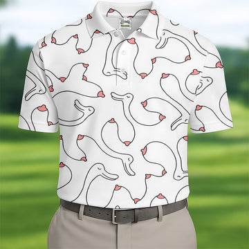 Funny Boob Goose Golf Polos For Men, Fun Golf Shirt, Best Golf Gift For Dad