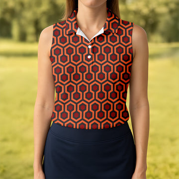 Carpet Pattern In The Shining Ladies Golf Polos, Womens Sleeveless Polo, Matching Golf Shirts