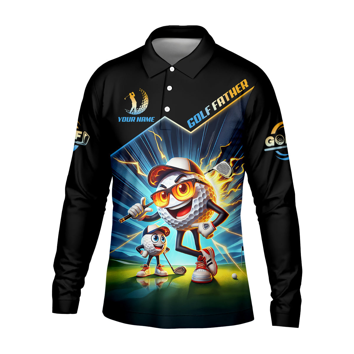 Best Dad By Par Golf Father Custom Men's Golf Polo Shirt, Funny Golf Shirt, Christmas Golf Gift